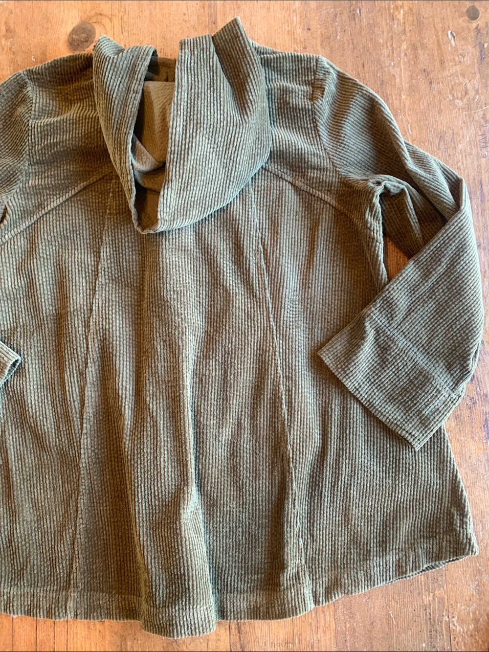 Habitat Olive Green Corduroy Hooded Coat - Picture 9 of 16